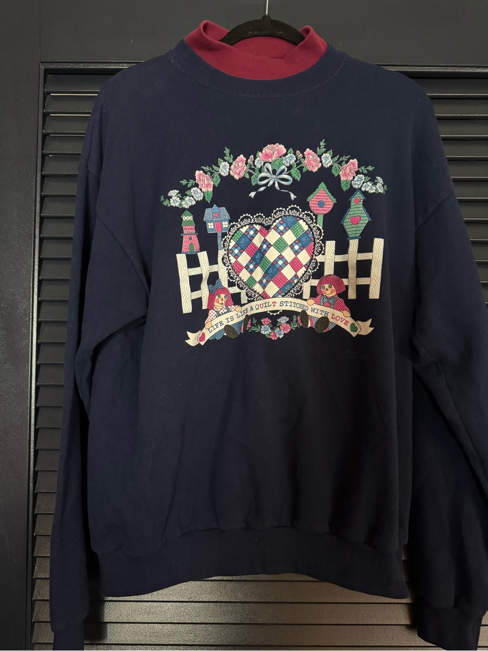 Endless Designs Made in USA Quilt Heart Sweatshirt L